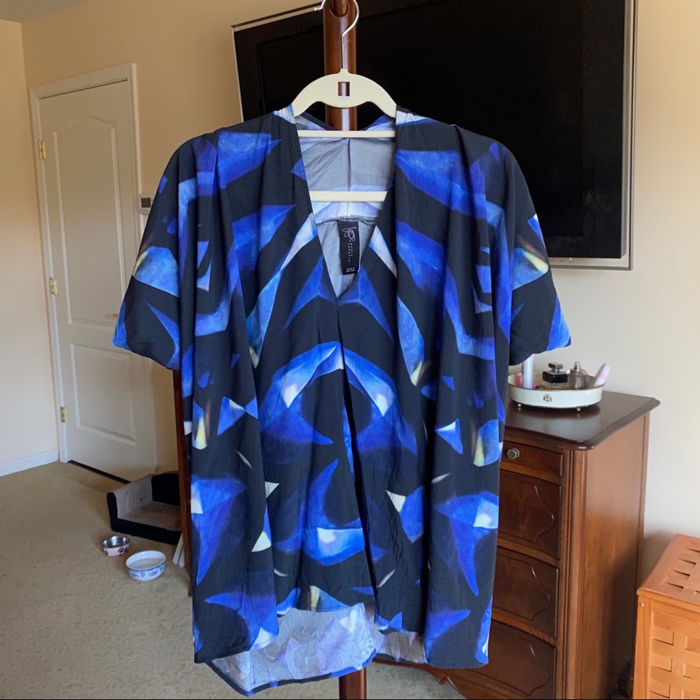 Zero + Maria Conejo Blue Silk Printed Blouse (6)